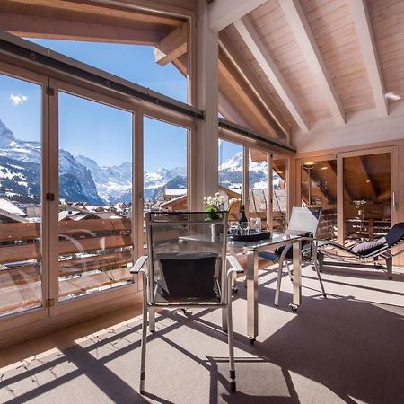 Chalet Schneehoren Penthouse Wengen Bagian luar foto