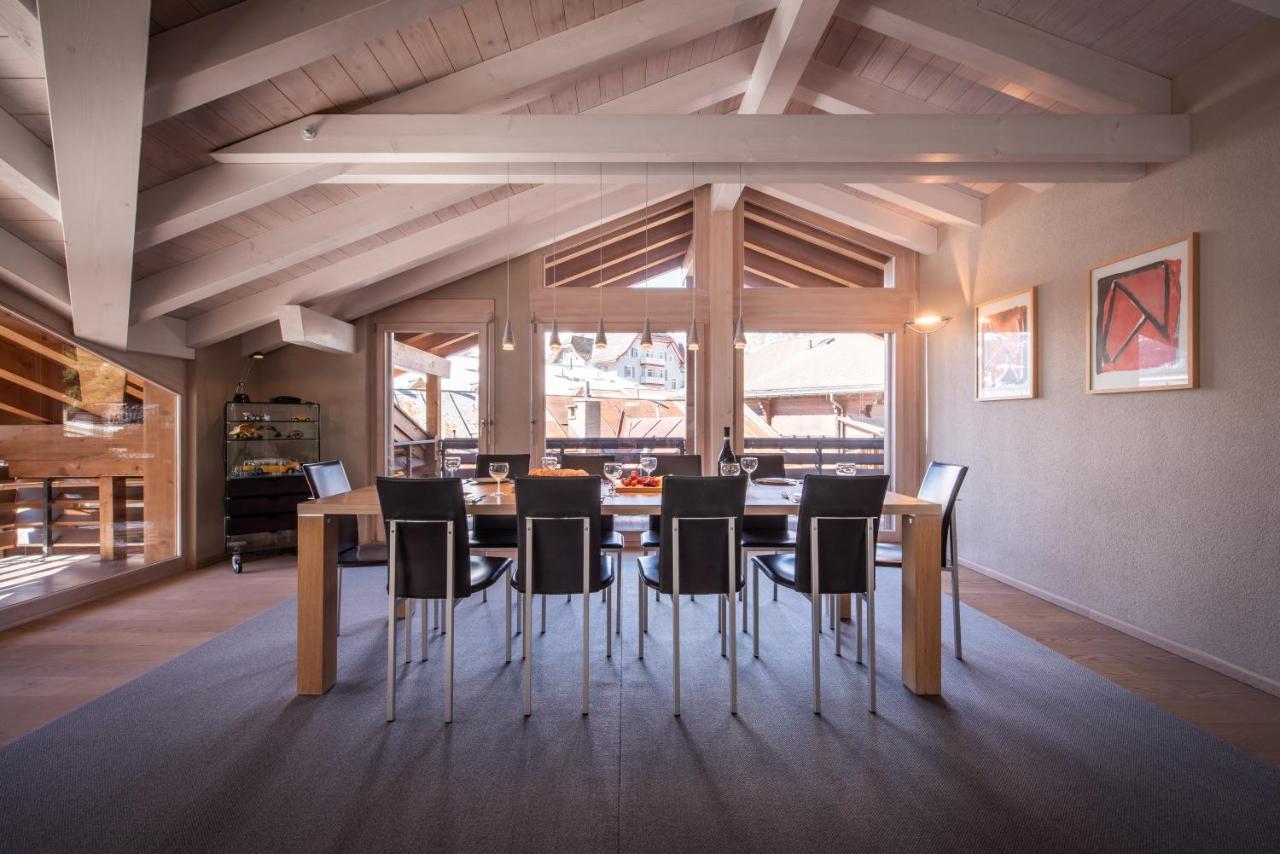 Chalet Schneehoren Penthouse Wengen Bagian luar foto