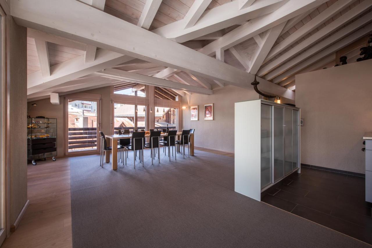 Chalet Schneehoren Penthouse Wengen Bagian luar foto