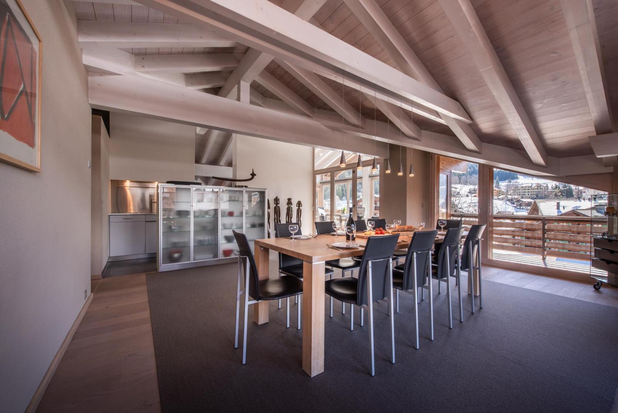 Chalet Schneehoren Penthouse Wengen Bagian luar foto