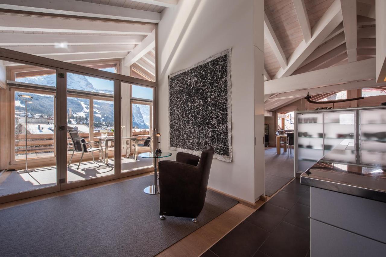 Chalet Schneehoren Penthouse Wengen Bagian luar foto