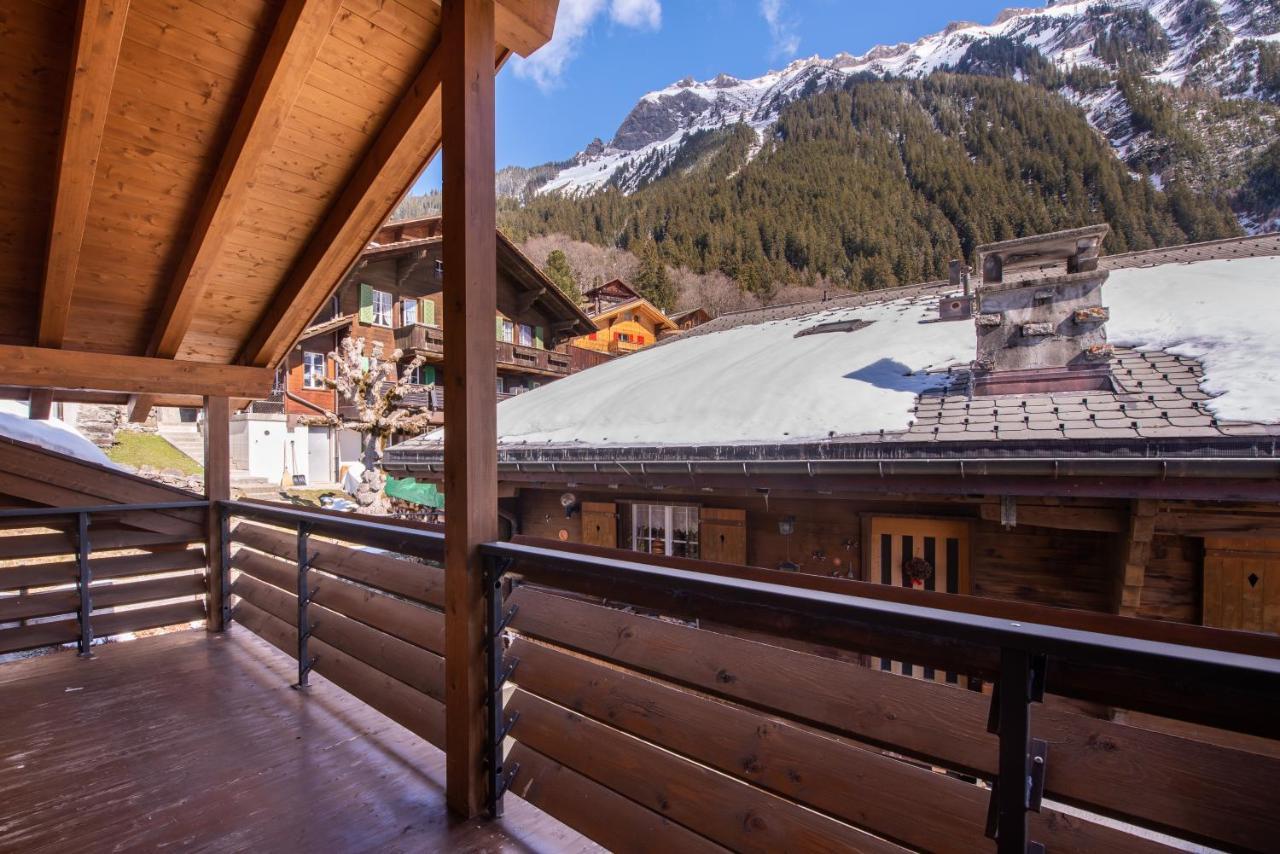 Chalet Schneehoren Penthouse Wengen Bagian luar foto