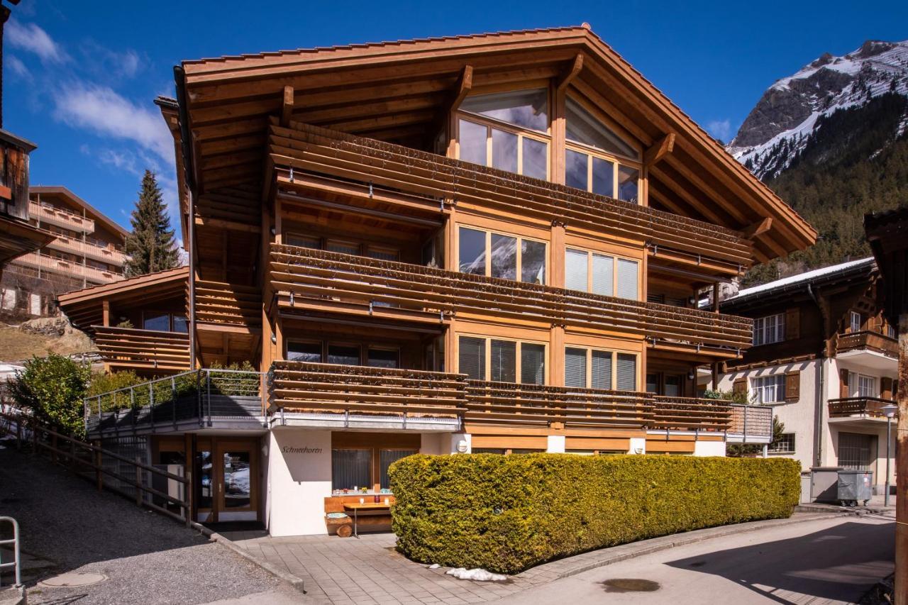 Chalet Schneehoren Penthouse Wengen Bagian luar foto