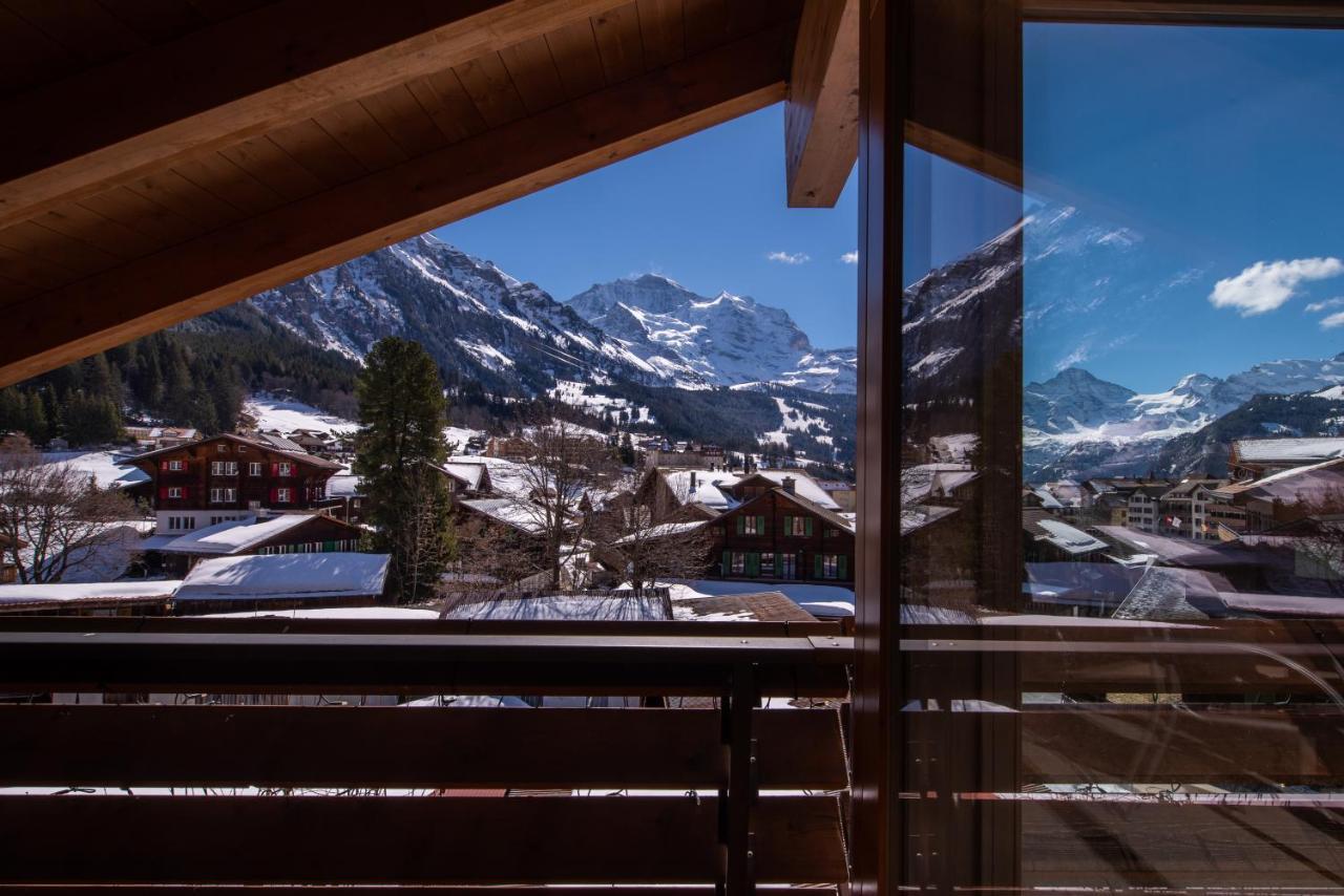 Chalet Schneehoren Penthouse Wengen Bagian luar foto