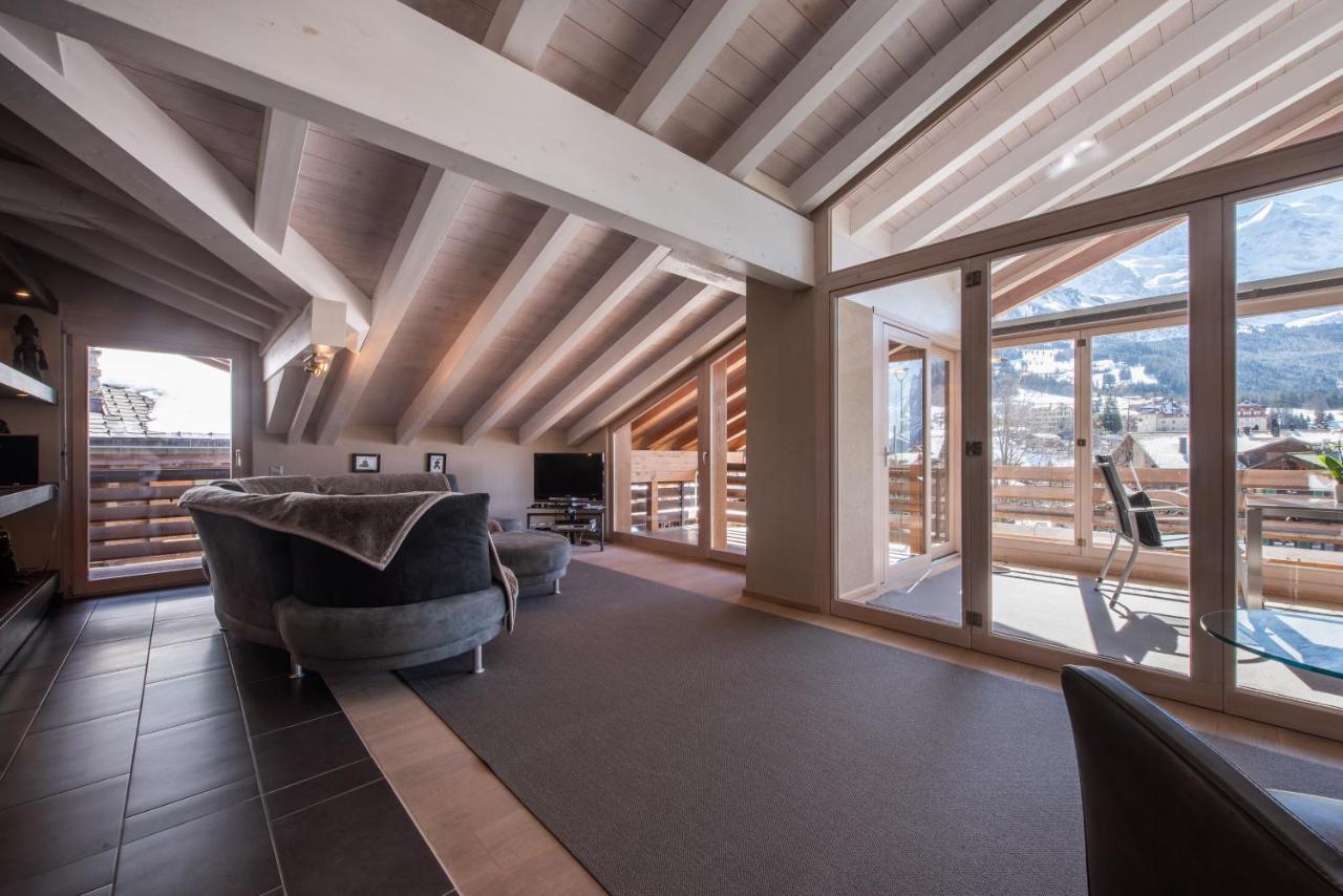 Chalet Schneehoren Penthouse Wengen Bagian luar foto