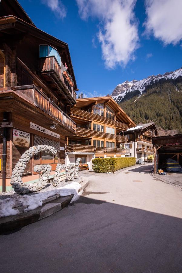 Chalet Schneehoren Penthouse Wengen Bagian luar foto