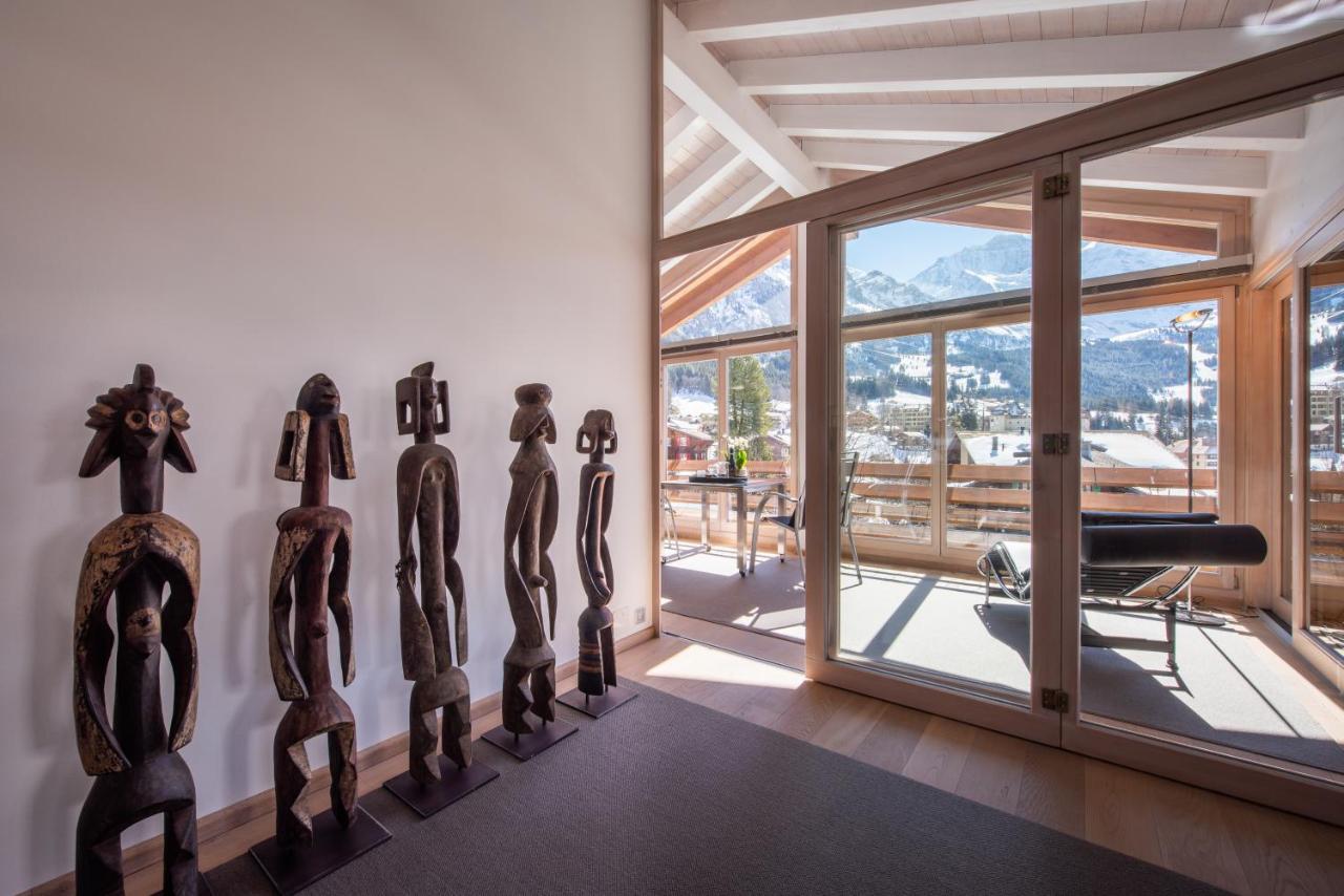 Chalet Schneehoren Penthouse Wengen Bagian luar foto