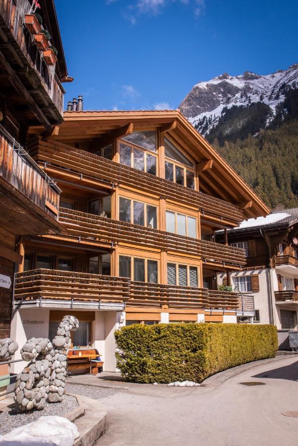 Chalet Schneehoren Penthouse Wengen Bagian luar foto