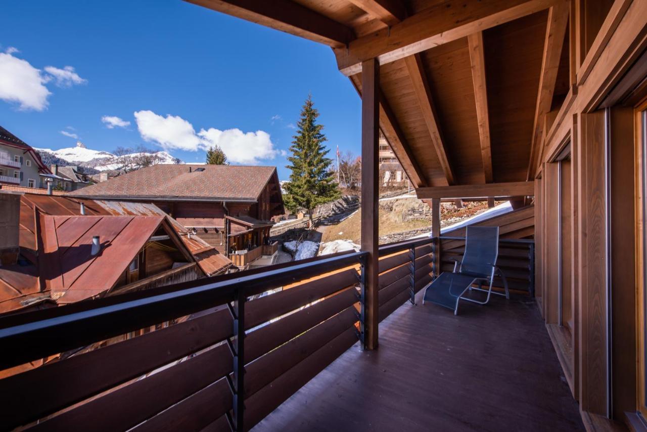 Chalet Schneehoren Penthouse Wengen Bagian luar foto